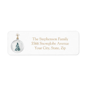 Holiday Tree in Ornament Return Address Label