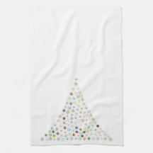Holiday tree kitchen towel - white