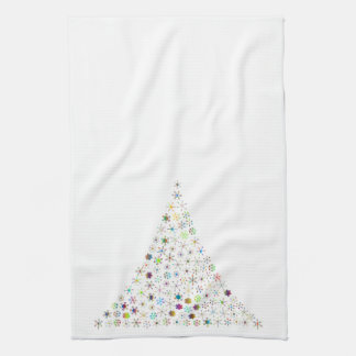 Holiday tree kitchen towel - white