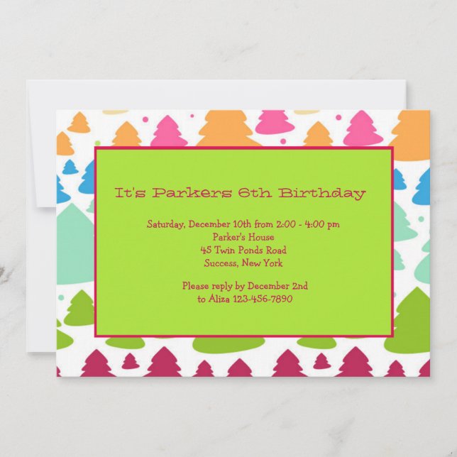 Holiday Trees Party Invitation (Front)