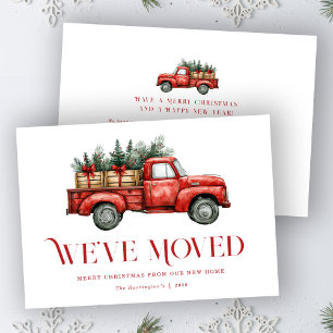 Holiday Truck Moving New Home Announcement Card