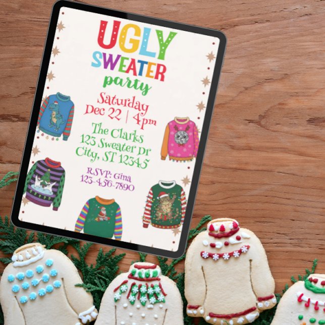 Holiday Ugly Sweater Party, colourful Invitation (Creator Uploaded)