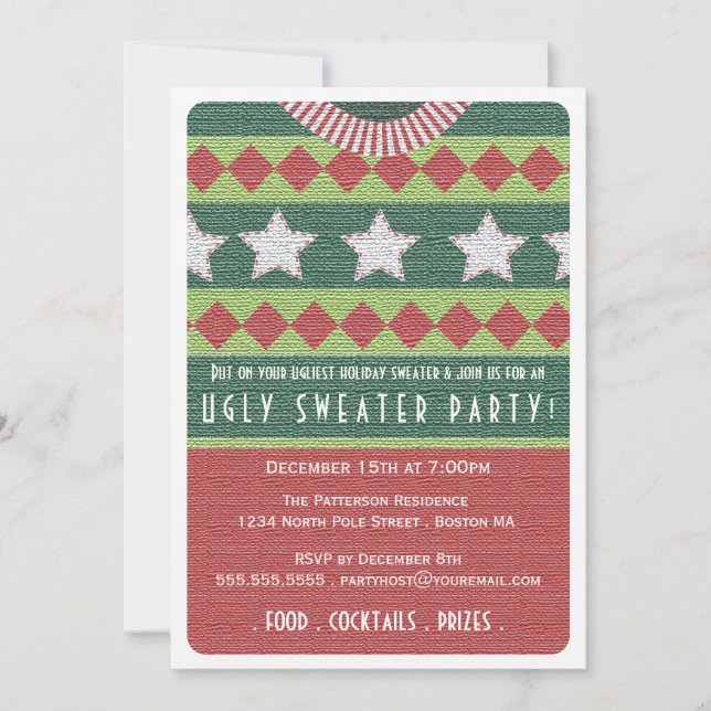 Holiday Ugly Sweater Party Invitation (Front)