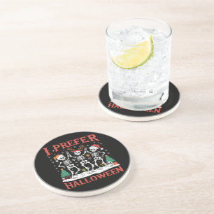 Holiday Ugly Xmas I Prefer Halloween Christmas  Coaster