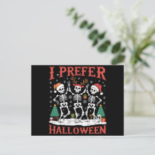 Holiday Ugly Xmas I Prefer Halloween Christmas Postcard