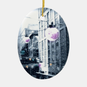 Holiday Urban Lights Ceramic Ornament