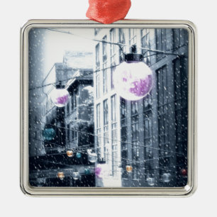 Holiday Urban Lights Metal Ornament