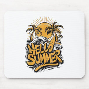 Holiday Vibe Hello Summer Sunshine Beach Ocean Bea Mouse Pad
