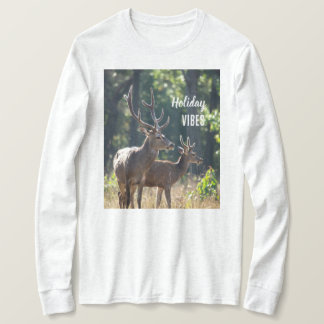 Holiday Vibes Deers Long Sleeves Top