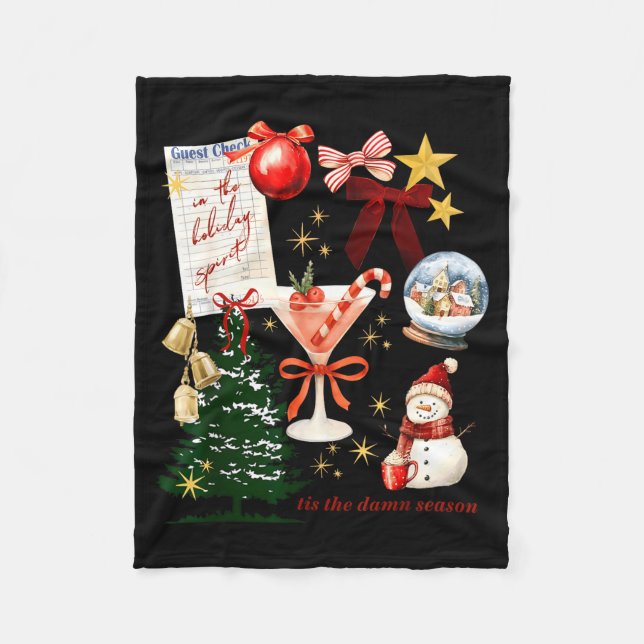 Holiday Vibes In The Holiday Srit Christmas Funny  Fleece Blanket (Front)