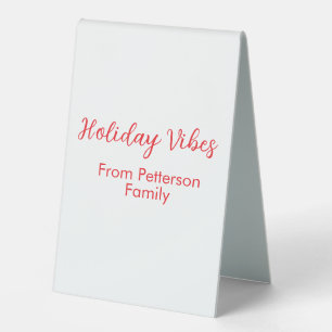 Holiday Vibes red Christmas add family name date b