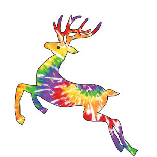 Holiday Vibes Tie Dye Raindeer T-Shirt