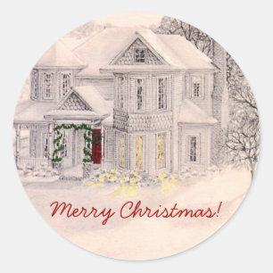 Holiday Victorian House Sticker