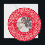 Holiday Vines in Berry Red Christmas Photo Card<br><div class="desc">Send holiday cheer with a festive photo card! This festive design features traditional red and green holiday florals with a navy blue backdrop. For more advanced customization of this design, simply select the "Customize It" button above! All photography is displayed as a sample only and is not for resale. This...</div>