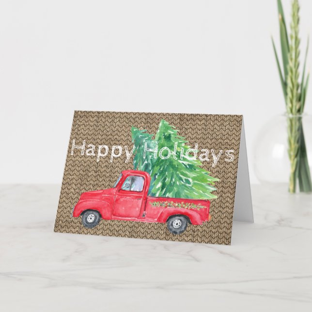 Holiday Vintage Truck Greeting Card (Front)