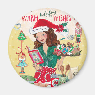 Holiday Warm Wishes Christmas Magnet