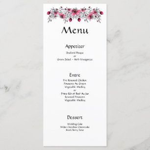 Holiday Watercolor Blossoms Menu