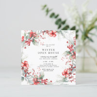 Holiday Watercolor Floral Square Open House