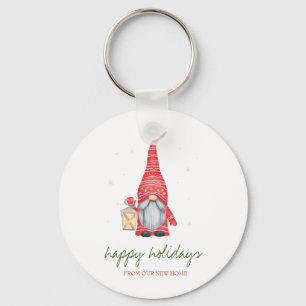 Holiday We Have Moved,Adorable Gnome   Key Ring