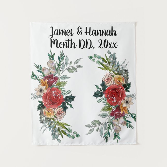 Holiday Wedding Back drop, Ceremony Decorations Tapestry (Front)