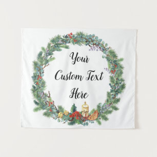 Holiday Wedding Backdrop, December Wedding Decor Tapestry