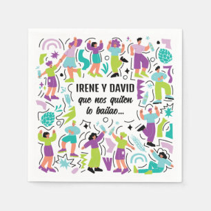 Holiday Wedding - Disco Dance - Violet Turquoise Napkin