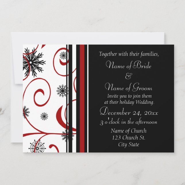 Holiday Wedding Invitation Cards (Front)