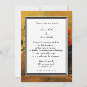 holiday wedding invitation. van Gogh Invitation