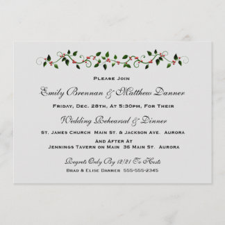 Holiday Wedding Rehearsal Dinner Invitation