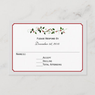 Holiday Wedding RSVP Reply or Response Card