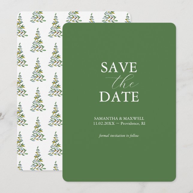 Holiday Wedding Save The Date Invitations (Front/Back)