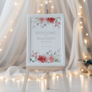 Holiday Welcome Sign Watercolor Wreath Bridal