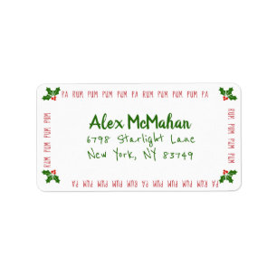 Holiday Whimsical Drummer Boy Address Label