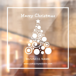 Holiday White Christmas Tree Window Decoration