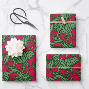 Holiday Wild Florals Wrapping Paper 