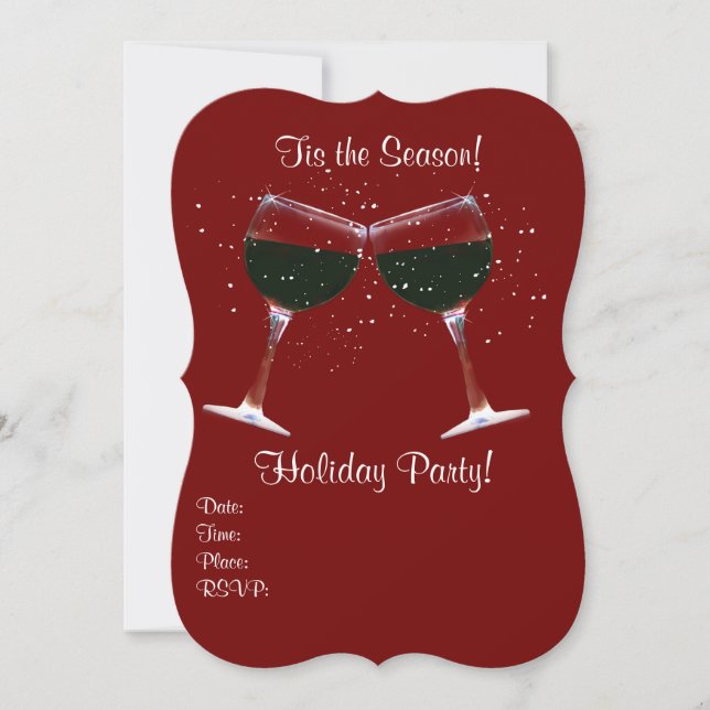 Holiday Wine Party Invitation (Front)
