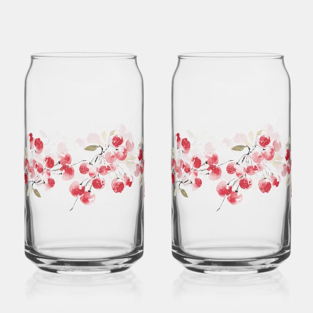 Holiday Winter Berry  Can Glass (Front)