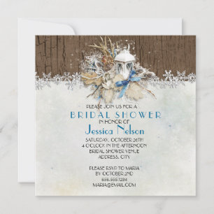 Holiday Winter Snowflakes Bridal Shower Invitation