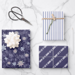 Holiday Winter Snowflakes  Wrapping Paper Sheet
