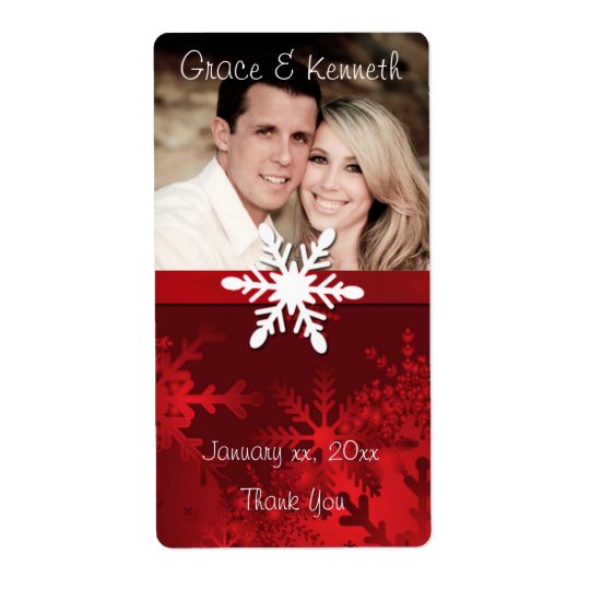 Holiday, Winter Wedding, Custom Photo, Wine Shipping Label
