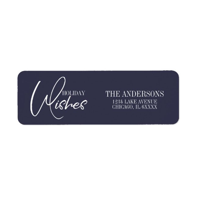 Holiday Wishes Christmas Address Label Return Address Label (Front)