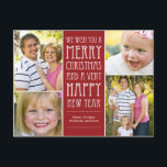 Holiday Wishes Christmas Photo Card Postcard<br><div class="desc">Celebrate the season with this modern and stylish holiday postcard from Berry Berry Sweet.</div>