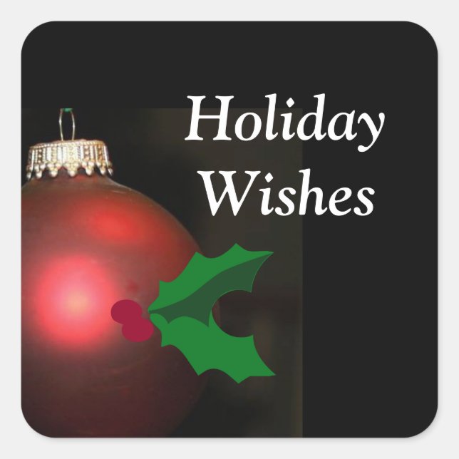 HOLIDAY WISHES ENVELOPE SEAL AND CHRISTMAS STICKER (Front)