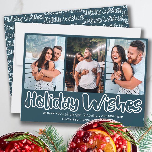 Holiday Wishes Outline Lettering 3 Vertical Photo (Creator Uploaded)