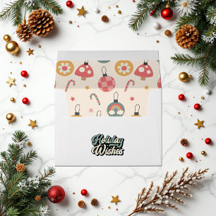 Holiday Wishes Retro Whimsical Holiday Envelope
