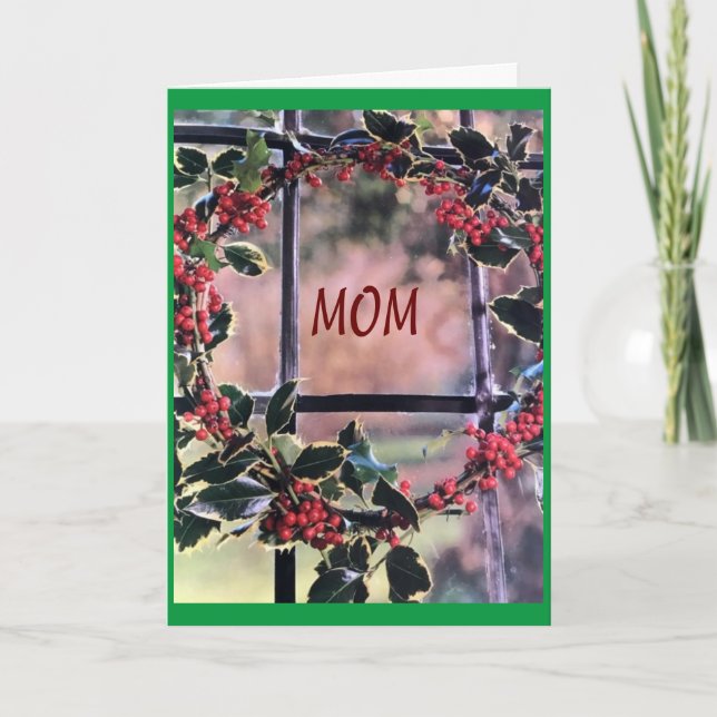 **HOLIDAY WISHES** with LOVE FOR MY MOM Card (Front)
