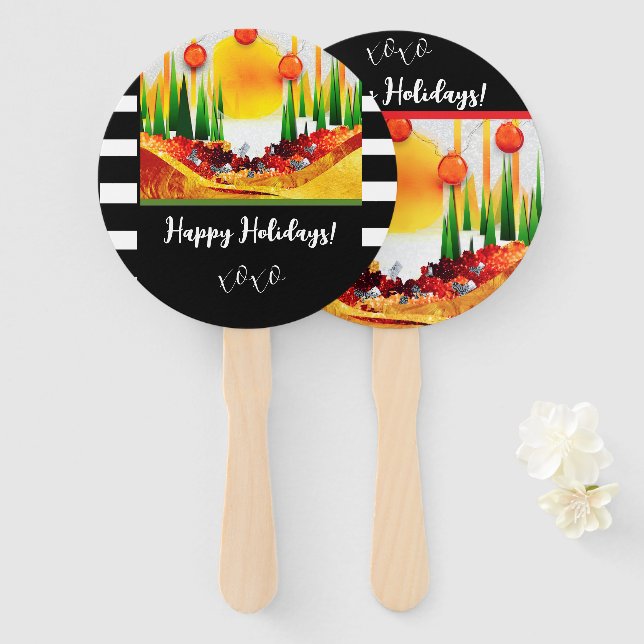 Holiday within the Pines! Hand Fan (Front and Back)