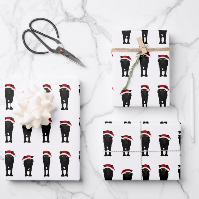 Holiday Wolf Wrapping Paper Sheets (Front)