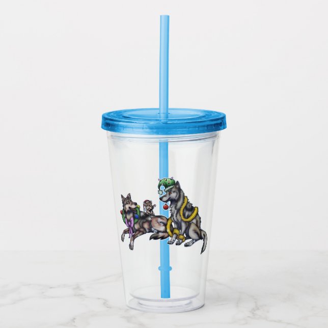 Holiday Wolves Acrylic Tumbler (Front)