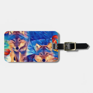 Holiday Wolves Luggage Tag